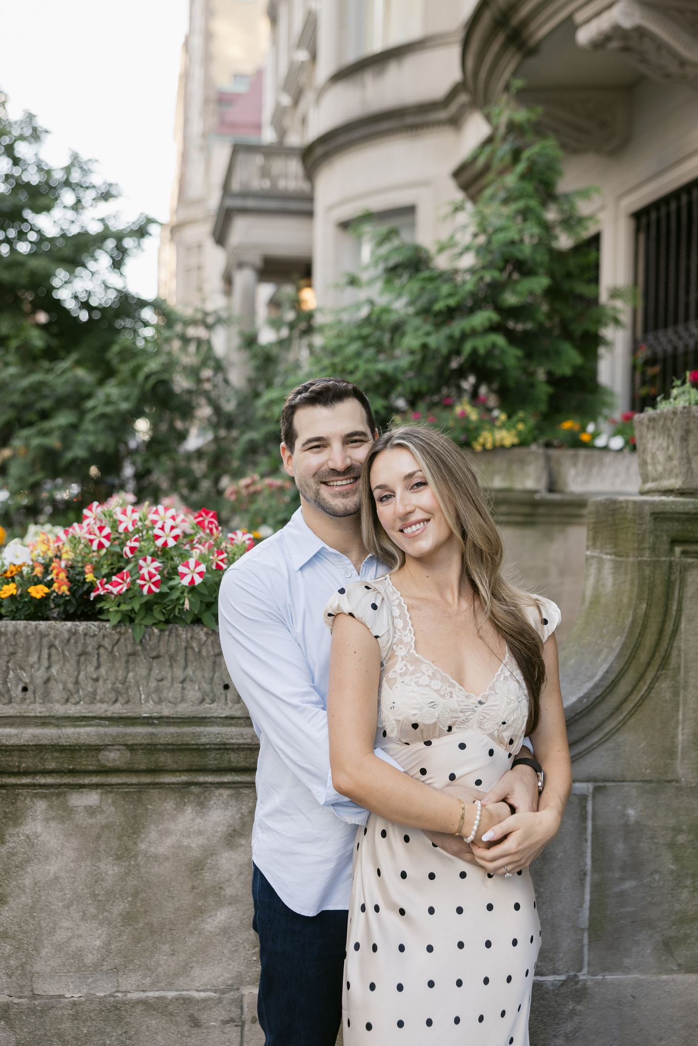 central park engagement photo