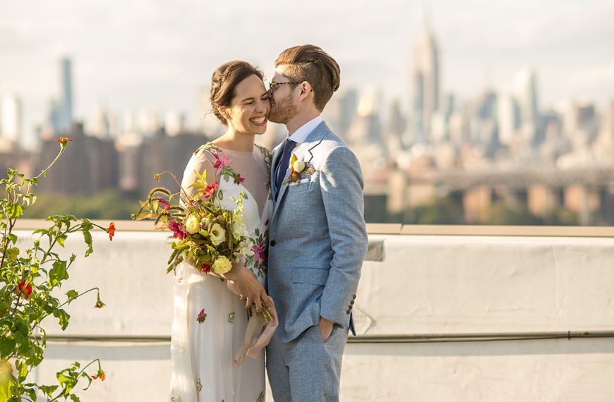 Rooftop Farm Wedding at Brooklyn Grange |